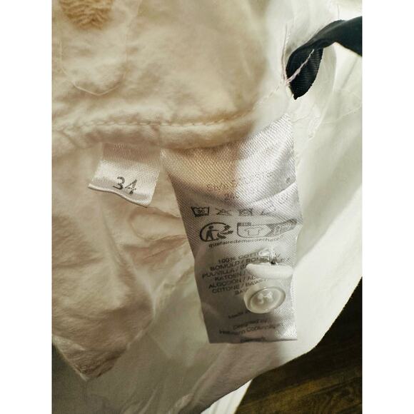 HOFFMAN COPENHAGEN White 100% Cotton Floral Embroidery Smocked Mini Dress 34 - Picture 9 of 13